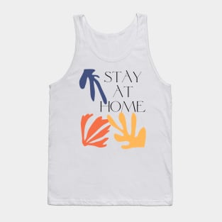 STAY AT HOME ••• Aesthetic Retro Typography Design Tank Top